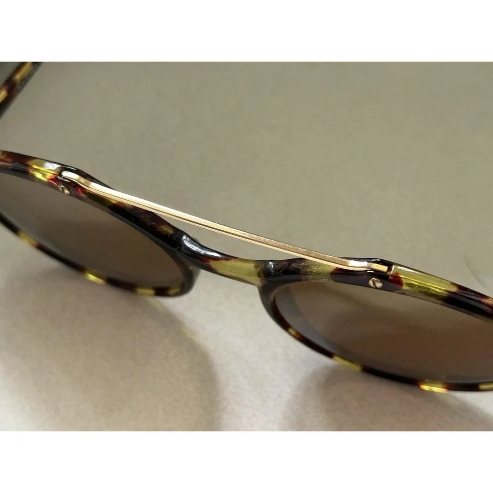 Vintage Nikon Gold Tone Round Tortoiseshell Sunglasses & Case NK4769-2 Japan